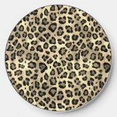 Rustic Texture Leopard Print Sepia Wireless Charger (Front)