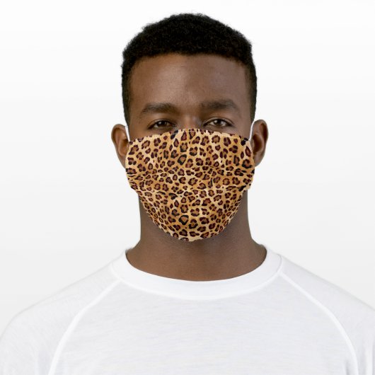 Rustic Texture Leopard Print Spots Adult Cloth Face Mask (Worn)