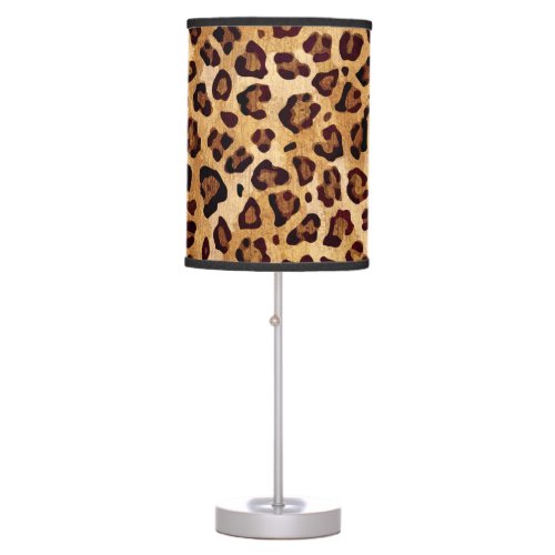 Rustic Texture Leopard Print Table Lamp