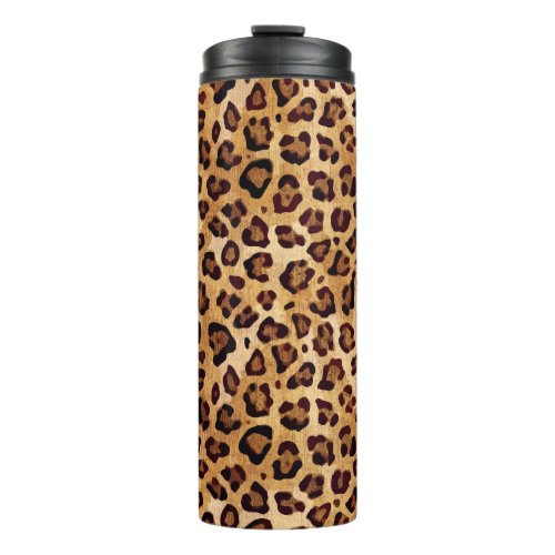 Rustic Texture Leopard Print Thermal Tumbler