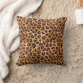 Rustic Texture Leopard Print Throw Pillow (Blanket)
