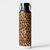 Rustic Texture Leopard Print Water Bottle (Front)