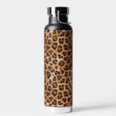 Rustic Texture Leopard Print Water Bottle (Left)