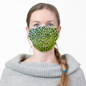Rustic Texture Leopard Skin Print Spots Green Adult Cloth Face Mask (Worn)