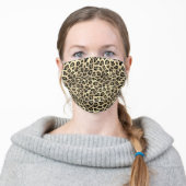 Rustic Texture Leopard Skin Print Spots Sepia Adult Cloth Face Mask (Worn)
