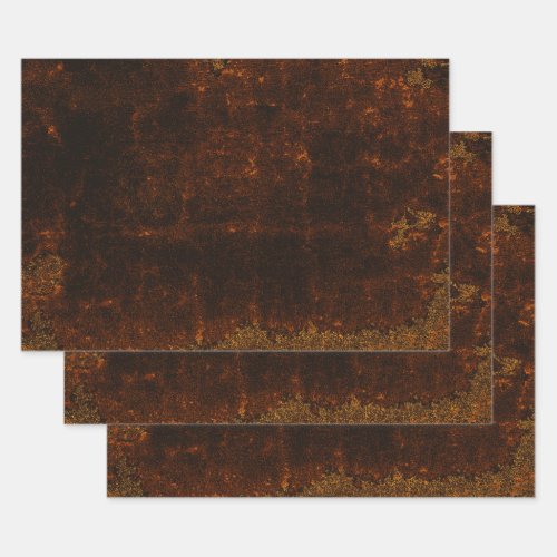 Rustic Texture Vintage Dark Brown Decoupage Wrapping Paper Sheets