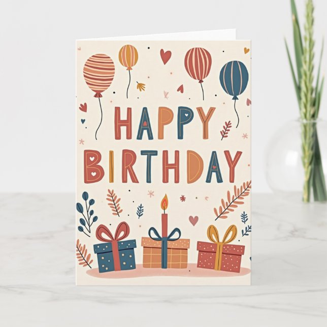 Rustic Textured Birthday Card (Front)
