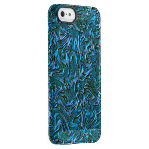 Rustic textured wall in burnt cadet blue permafrost iPhone SE/5/5s case