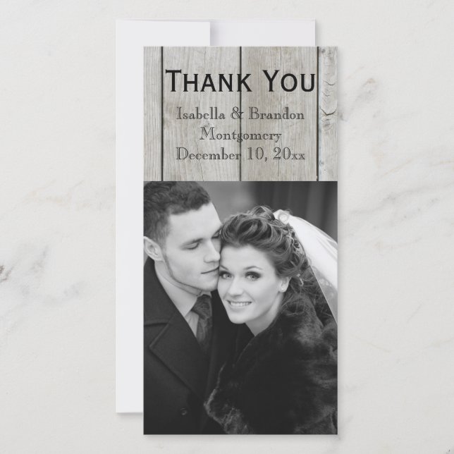 Rustic Thank You Card Time to Drink Champagne (Front)