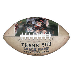 Rustic Thank you Coach Team Name Photo Football