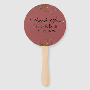 Rustic Thank You Favor Tags Hand Fan