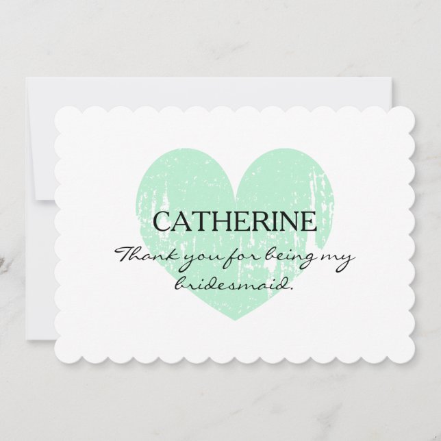 Rustic Thank you for being my bridesmaid cards (Front)