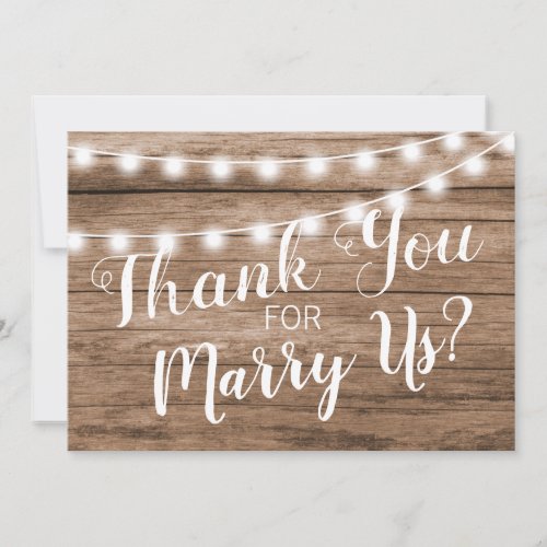 Rustic Thank You For Being Our Officiant