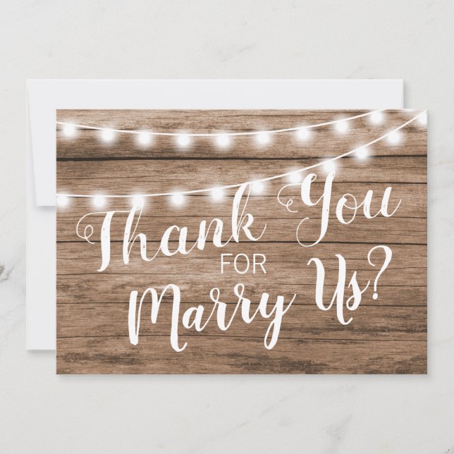 Rustic Thank You For Being Our Officiant Card (Front)