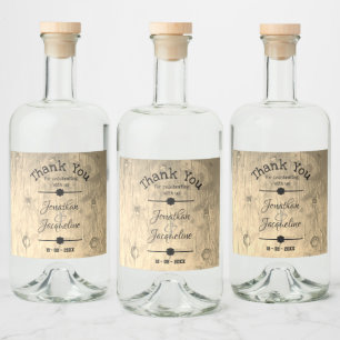 Rustic Thank You Gift Script Names Chic Wedding Liquor Bottle Label