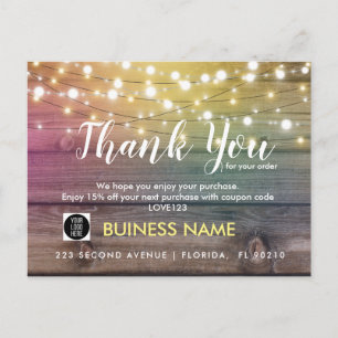 Rustic Thank You Packaging Insert Card