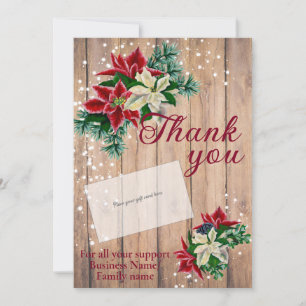 Rustic Thank You Poinsettia Gift Card Holder