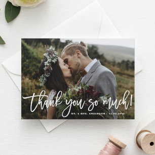 Rustic Thank You So Much Photo Wedding Thank You Postcard