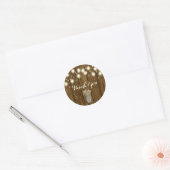 Rustic Thank You Sticker, Thank You Tag, Rustic Classic Round Sticker (Envelope)