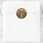 Rustic Thank You Sticker, Thank You Tag, Rustic Classic Round Sticker (Bag)