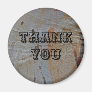 Rustic Thank You Tree Bark Pattern Photo Nature Magnet