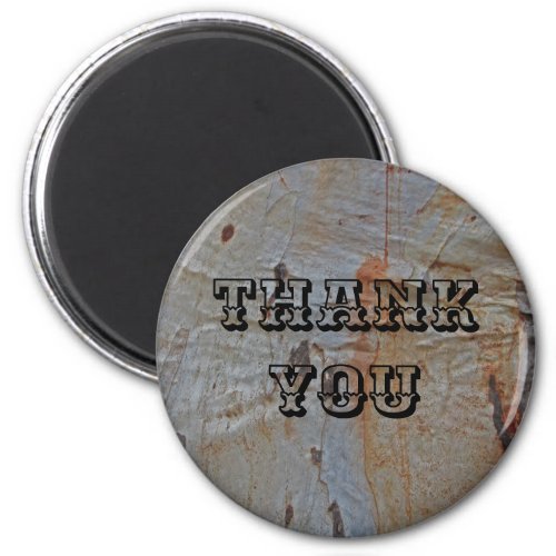 Rustic Thank You Tree Bark Pattern Photo Nature Magnet