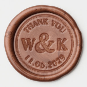 Rustic Thank You Wedding Pre Made Peel Stick Wax Seal Sticker