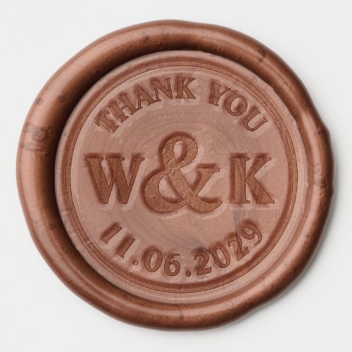Rustic Thank You Wedding Pre Made Peel Stick Wax Seal Sticker