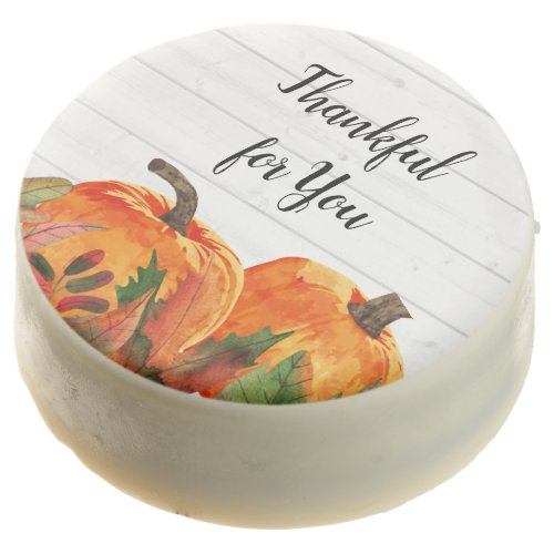 Rustic Thankful for You Pumpkins Chocolate Covered Oreo