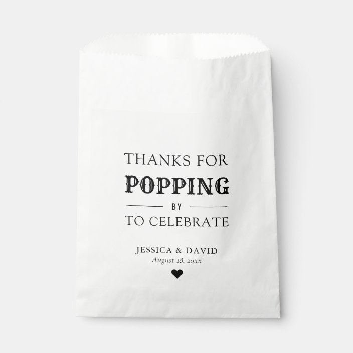 Rustic Thanks for Popping by Popcorn Bags