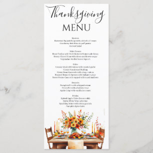 Rustic Thanks Thanksgiving Party Menu