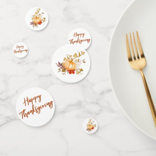 Rustic Thanksgiving Autumn Pumpkin Patch Gourds Confetti