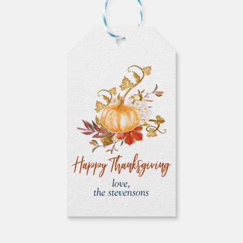 Rustic Thanksgiving Autumn Pumpkin Patch Gourds Gift Tags