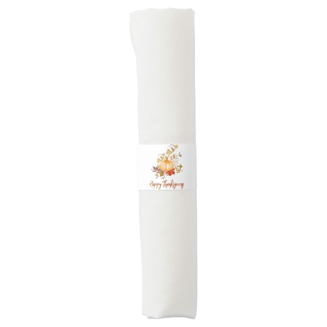 Rustic Thanksgiving Autumn Pumpkin Patch Gourds Napkin Bands (Front)