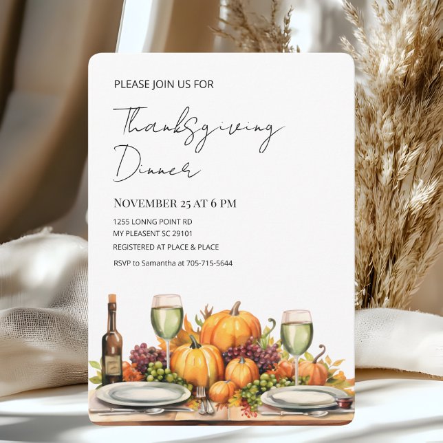 Rustic Thanksgiving Dinner | Autumn Harvest Invitation (Creator Uploaded)