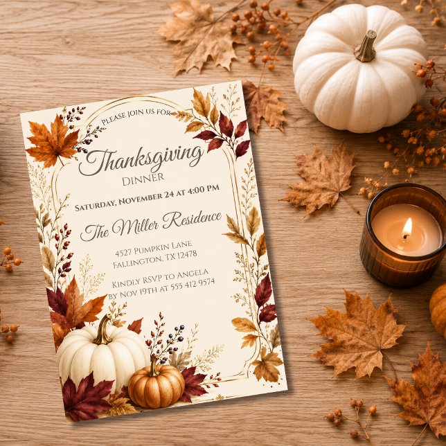 Rustic Thanksgiving Dinner Invitation (Creator Uploaded)