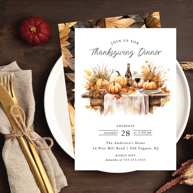 Rustic Thanksgiving Dinner Invitation (Creator Uploaded)