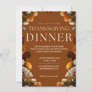 Rustic Thanksgiving Dinner Invitation