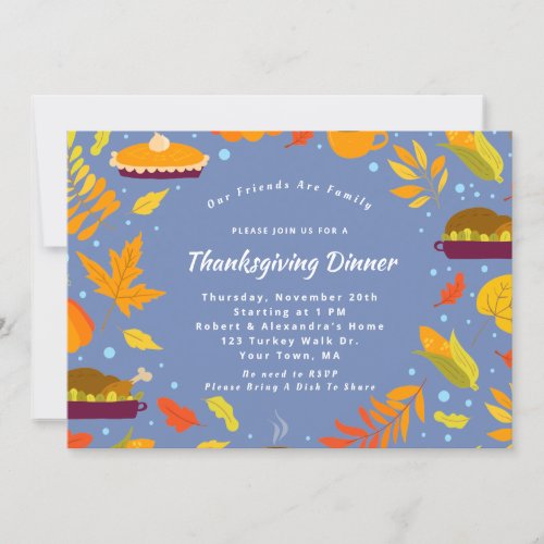 Rustic Thanksgiving Dinner Party Invitation