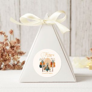 Rustic Thanksgiving Dinner Pumpkin Classic Round Sticker