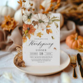 Rustic Thanksgiving Dinner Pumpkin Invitation