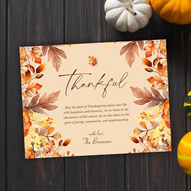 Rustic Thanksgiving Fall Thankful Holiday Postcard (Rustic Thanksgiving Fall Thankful Holiday Postcard)