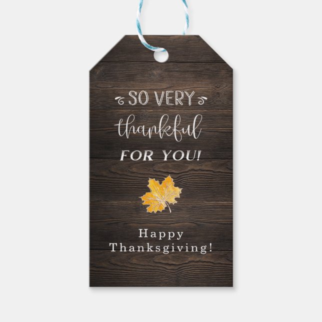 Rustic Thanksgiving Favor Tags (Front)