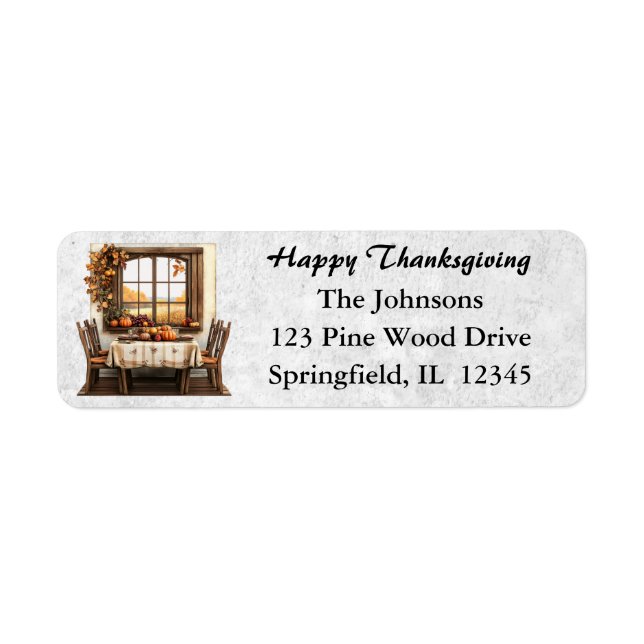 Rustic Thanksgiving Gathering Label (Front)