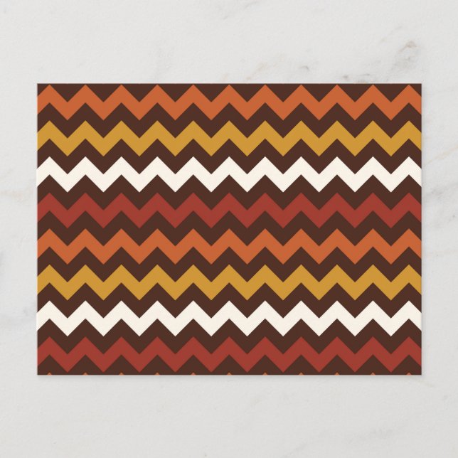 Rustic Thanksgiving Holiday Fall Autumn Chevron Postcard (Front)