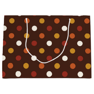 Rustic Thanksgiving Holiday Fall Autumn Colorful Large Gift Bag