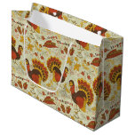 Rustic Thanksgiving Holiday Fall Autumn Colorful Large Gift Bag at Zazzle