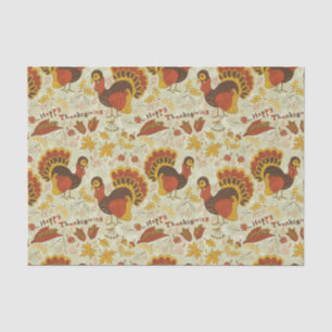 Rustic Thanksgiving Holiday Fall Autumn Colorful Tissue Paper