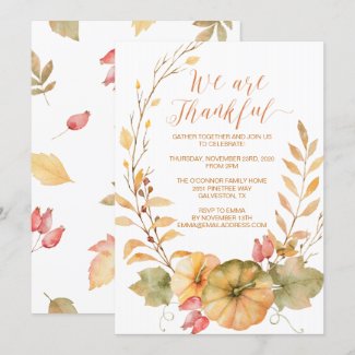 Rustic Thanksgiving Invitation Fall Invite