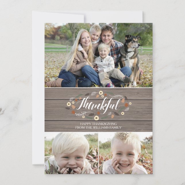 Rustic thanksgiving Photo Card (Front)